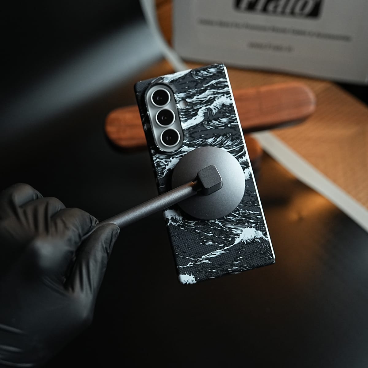Artistic Wave Print Case for Galaxy Z Fold 8 Ultra | MagSafe Slim Case