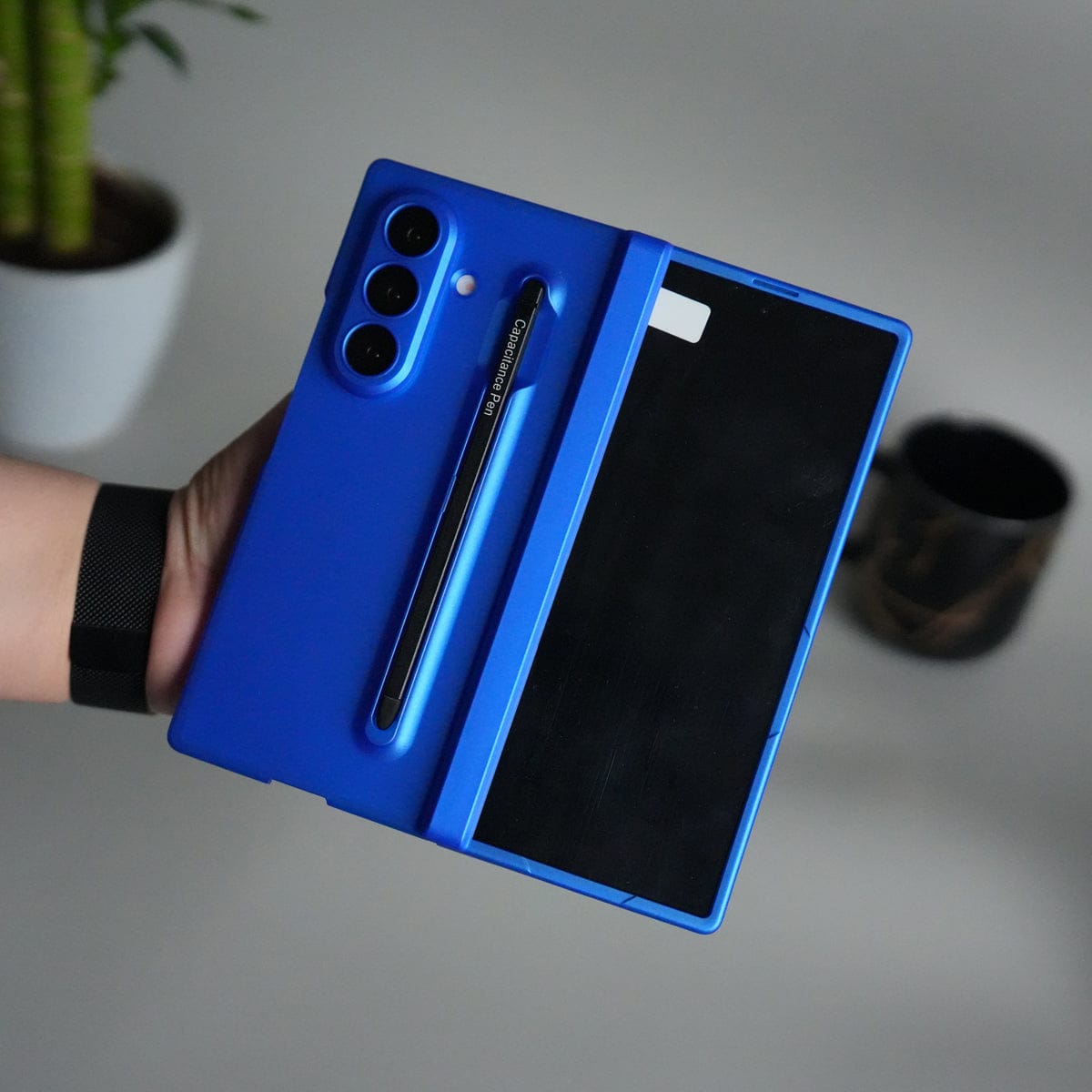 Matte Hard Back Cover For Samsung Galaxy Z Fold 8 Ultra | Case with S-Pen Slot & Front Glass |  | Blue