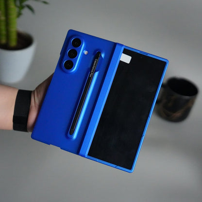 Matte Hard Back Cover For Samsung Galaxy Z Fold 8 Ultra | Case with S-Pen Slot & Front Glass |  | Blue