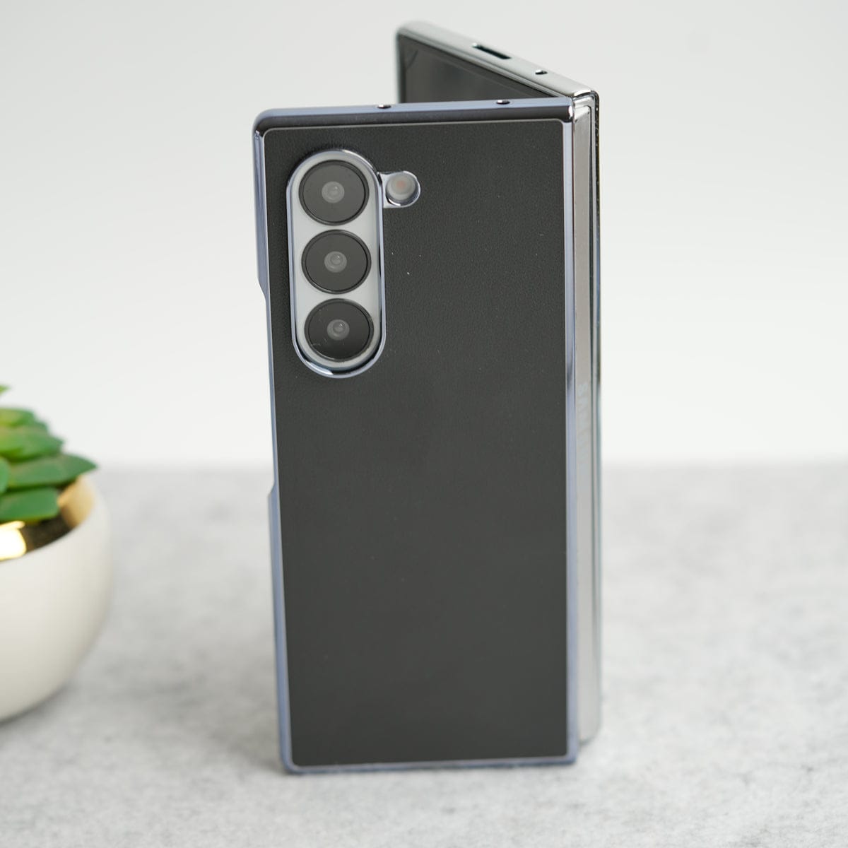 Glossy Chrome Plated PU Leather Skin Case Cover for Samsung Galaxy Z Fold 8 Ultra