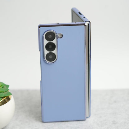 Glossy Chrome Plated PU Leather Skin Case Cover for Samsung Galaxy Z Fold 8 Ultra