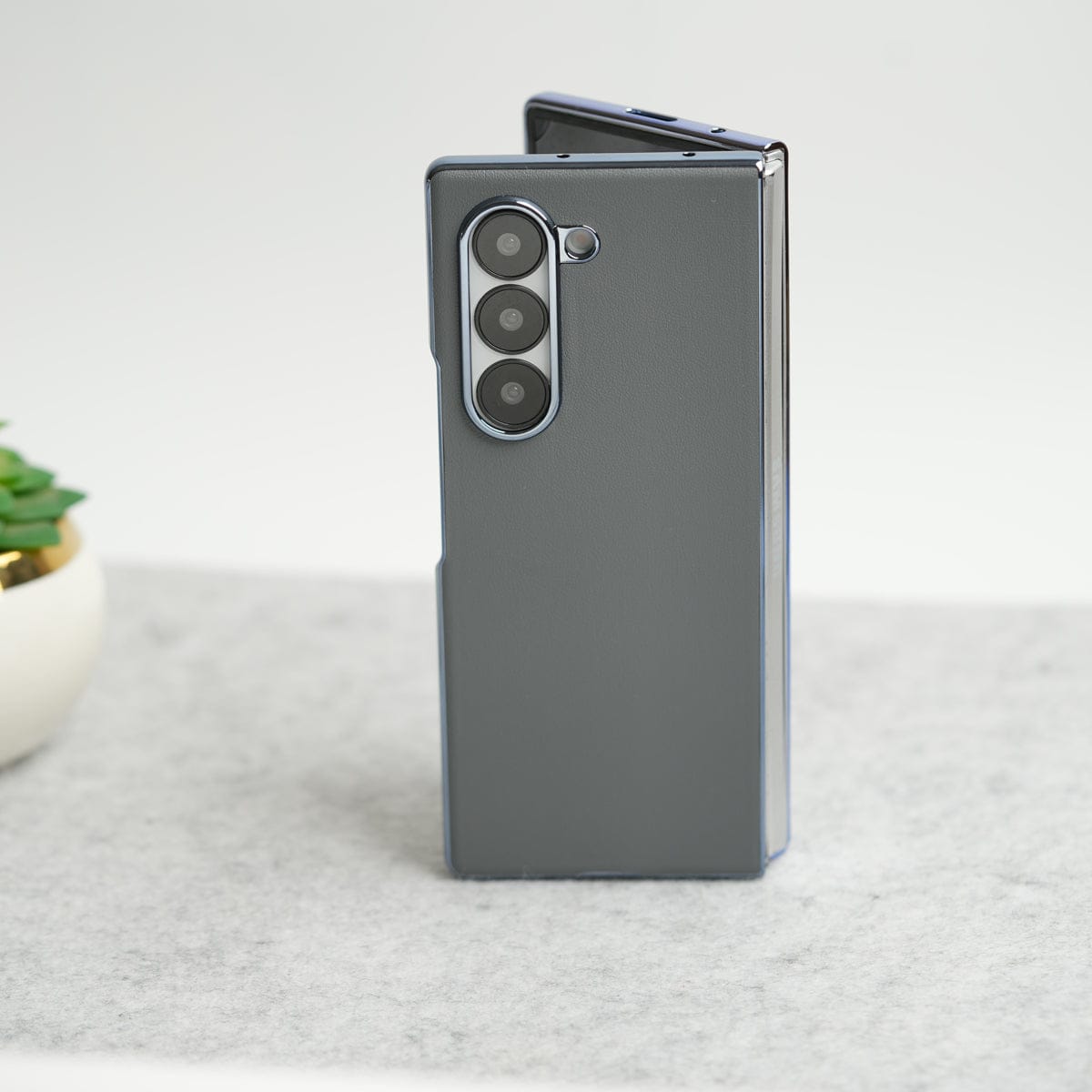 Glossy Chrome Plated PU Leather Skin Case Cover for Samsung Galaxy Z Fold 8 Ultra