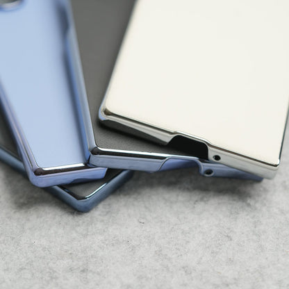 Glossy Chrome Plated PU Leather Skin Case Cover for Samsung Galaxy Z Fold 8 Ultra