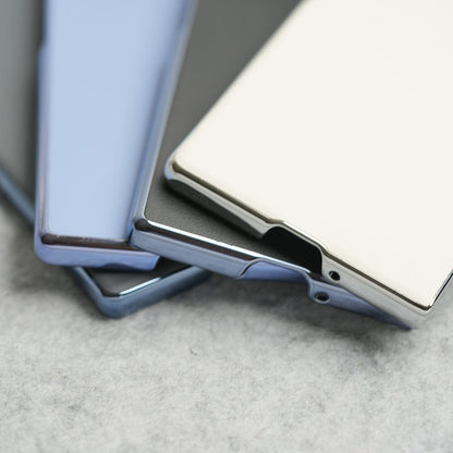 Glossy Chrome Plated PU Leather Skin Case Cover for Samsung Galaxy Z Fold 8 Ultra