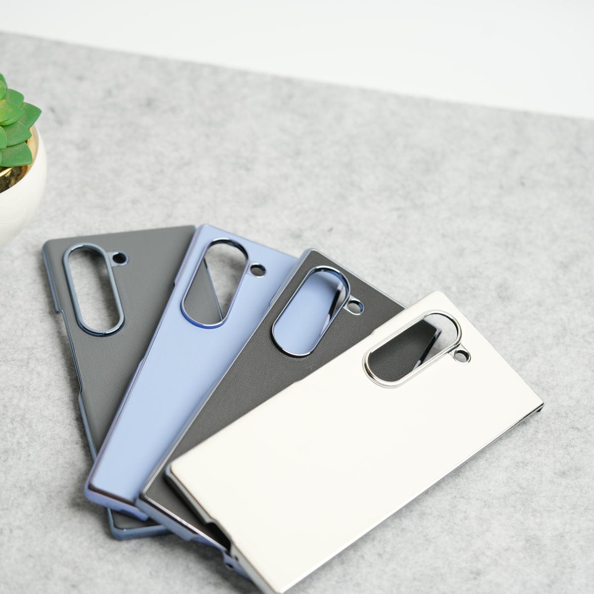 Glossy Chrome Plated PU Leather Skin Case Cover for Samsung Galaxy Z Fold 8 Ultra