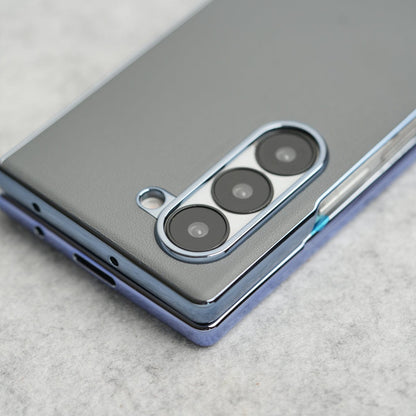 Glossy Chrome Plated PU Leather Skin Case Cover for Samsung Galaxy Z Fold 8 Ultra