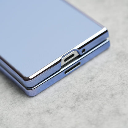 Glossy Chrome Plated PU Leather Skin Case Cover for Samsung Galaxy Z Fold 8 Ultra