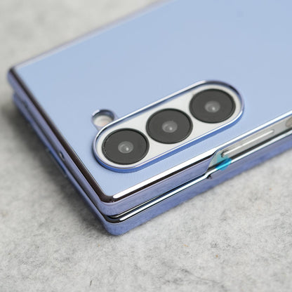 Glossy Chrome Plated PU Leather Skin Case Cover for Samsung Galaxy Z Fold 8 Ultra