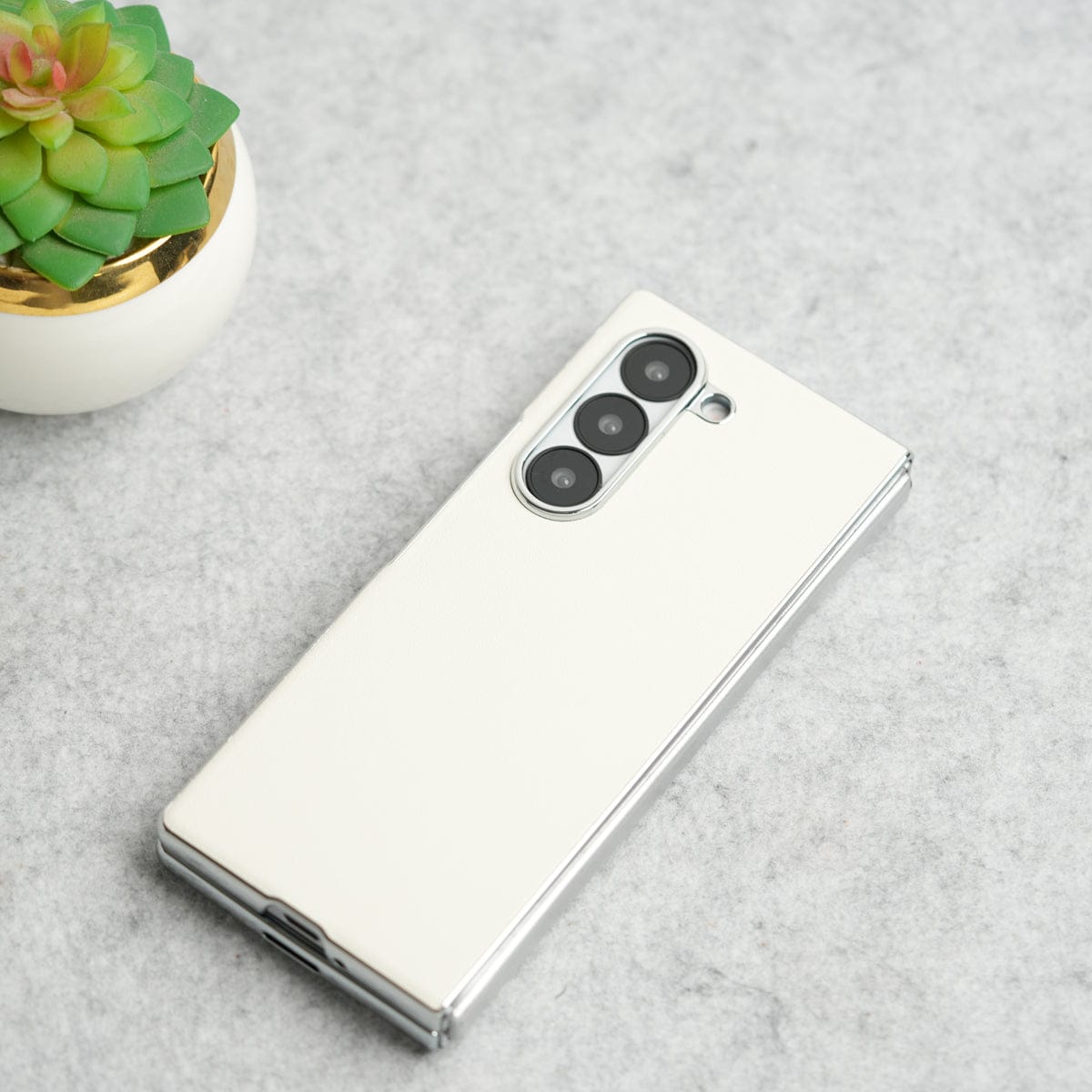 Glossy Chrome Plated PU Leather Skin Case Cover for Samsung Galaxy Z Fold 8 Ultra