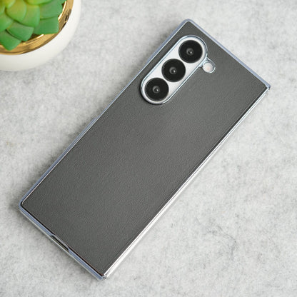 Glossy Chrome Plated PU Leather Skin Case Cover for Samsung Galaxy Z Fold 8 Ultra