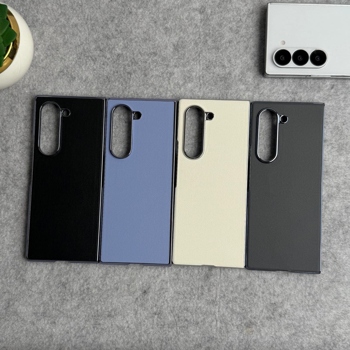 Glossy Chrome Plated PU Leather Skin Case Cover for Samsung Galaxy Z Fold 8 Ultra
