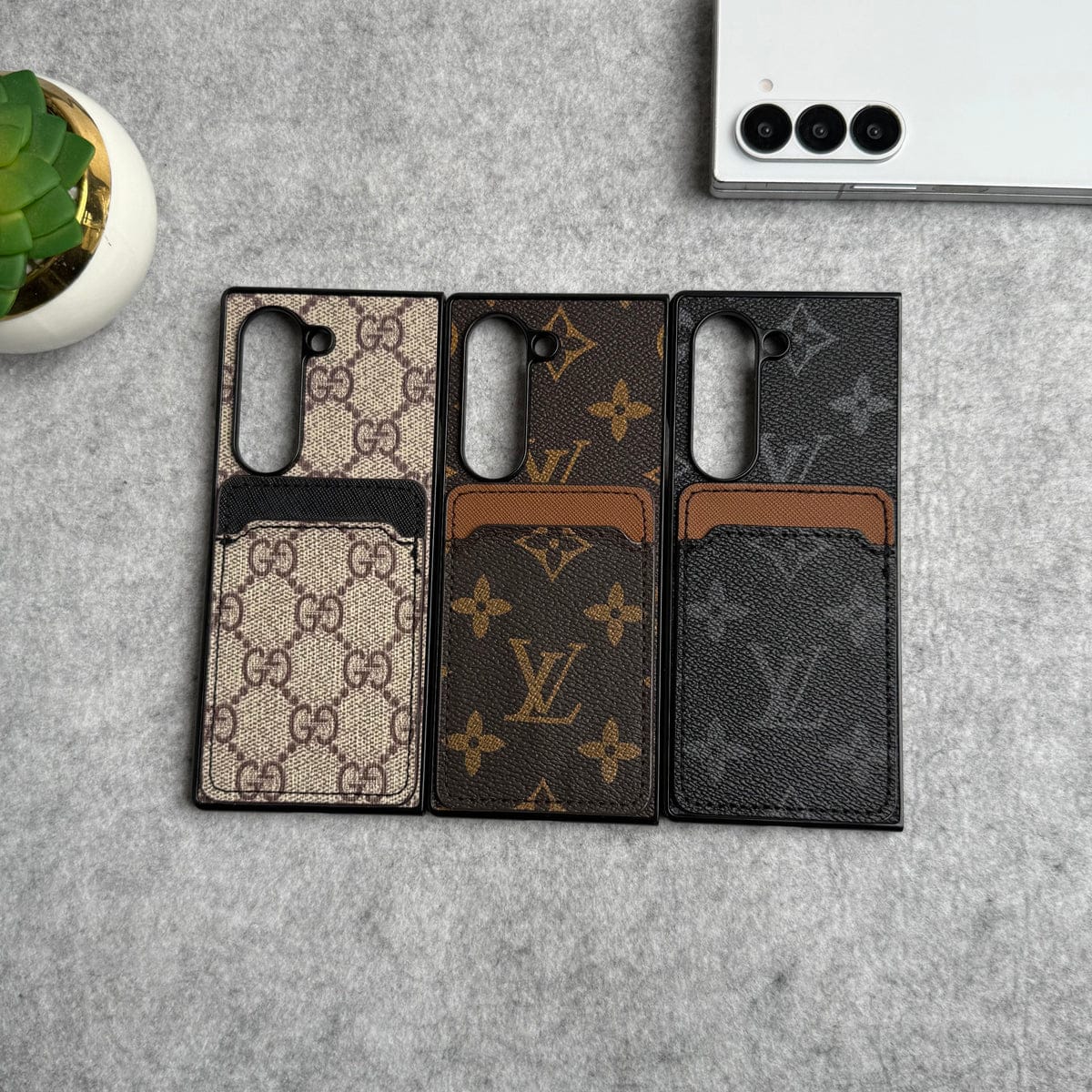 Samsung Galaxy Z Fold Luxury Brand Leather Card Holder Case Cover