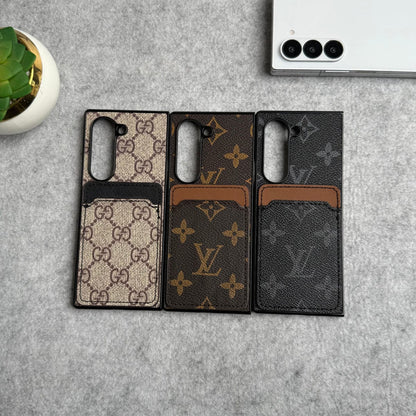 Samsung Galaxy Z Fold Luxury Brand Leather Card Holder Case Cover
