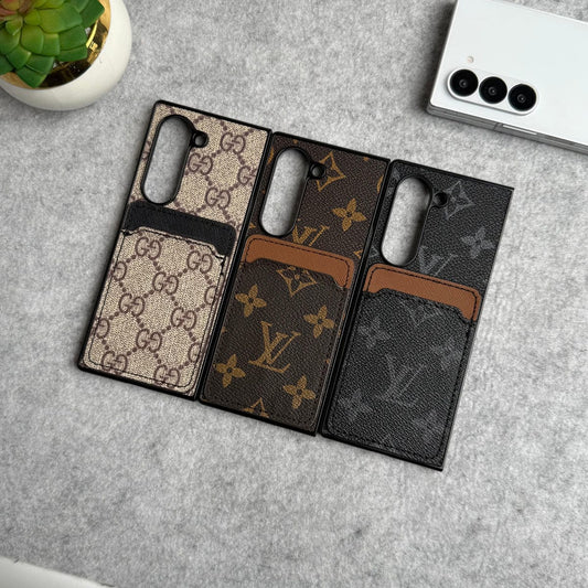 Samsung Galaxy Z Fold Luxury Brand Leather Card Holder Case Cover