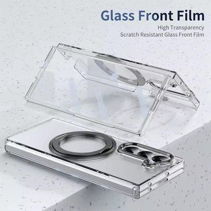 Transparent 360°Rotating Magnetic Holder Case Cover for Samsung Galaxy Z Fold 8 Ultra