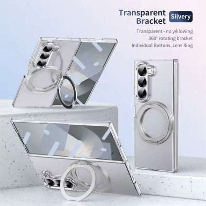 Transparent 360°Rotating Magnetic Holder Case Cover for Samsung Galaxy Z Fold 8 Ultra