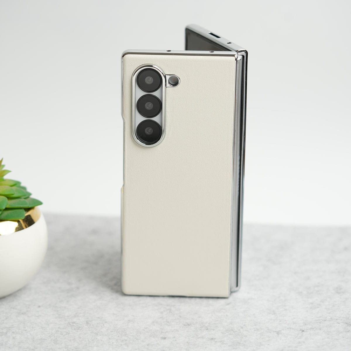 Glossy Chrome Plated PU Leather Skin Case Cover for Samsung Galaxy Z Fold 8 Ultra