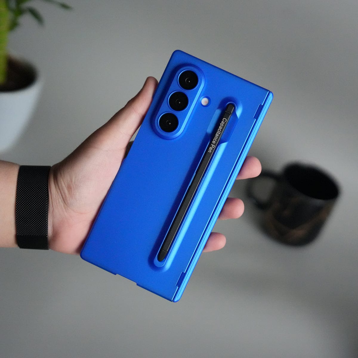 Matte Hard Back Cover For Samsung Galaxy Z Fold 8 Ultra | Case with S-Pen Slot & Front Glass |  | Blue