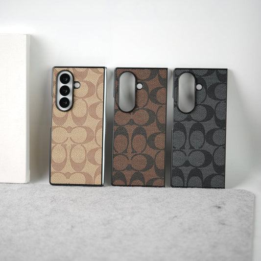 Luxury CC Brand PU Leather Design Case Cover For Samsung Galaxy Z Fold 8 Ultra