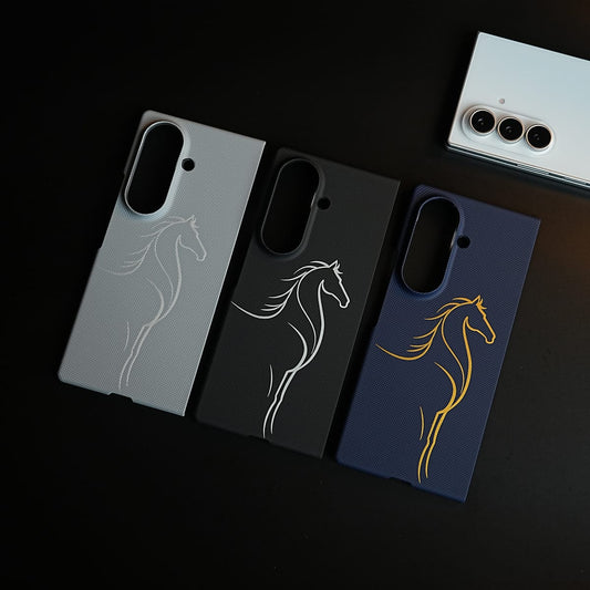 Aramid Design Hard Pc Case for Samsung Galaxy Z Fold 8 Ultra | MagSafe Cover | Horse