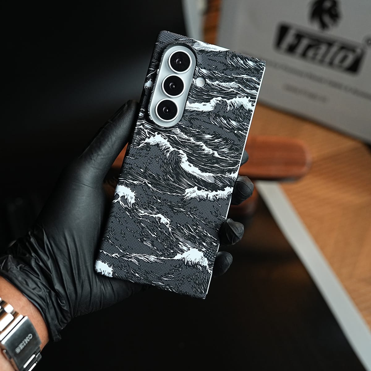 Artistic Wave Print Case for Galaxy Z Fold 8 Ultra | MagSafe Slim Case