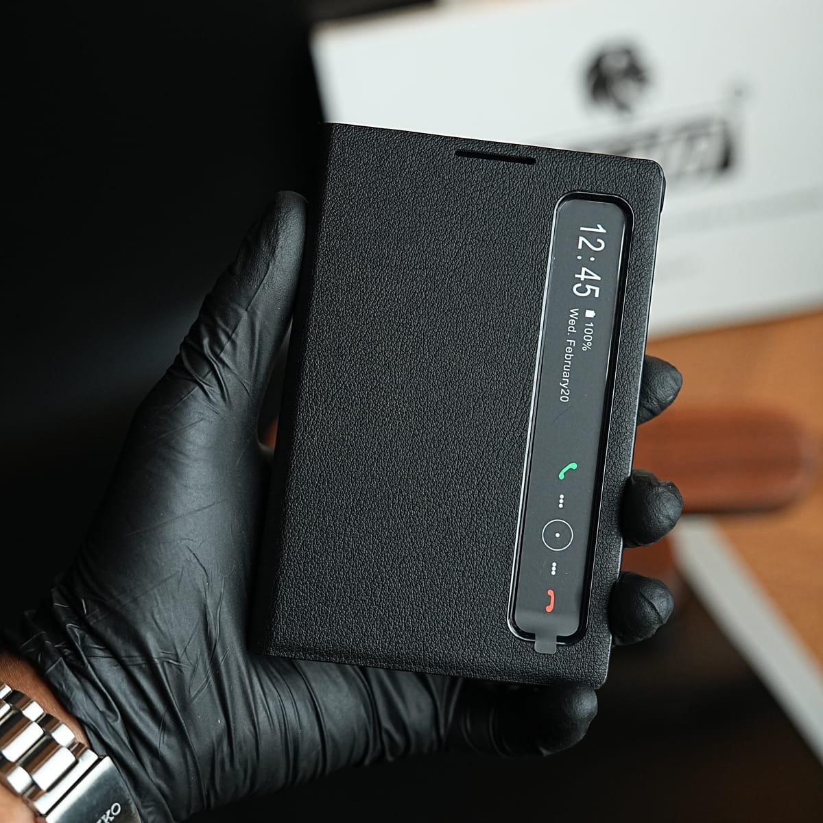 Smart View Leather Texture Flip Stand Case For Samsung Galaxy Z Fold 8