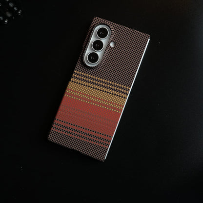 Carbon Fiber Texture Design Cover for Galaxy Z Fold 8 Ultra Hard Pc MagSafe | RedOrange