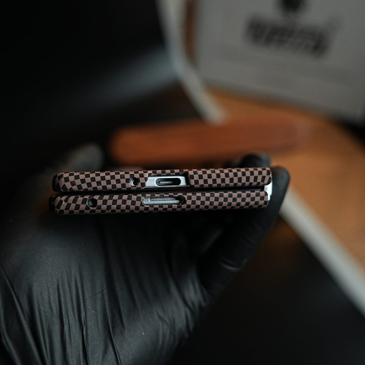 Carbon Fiber Texture Design Cover for Galaxy Z Fold 8 Ultra Hard Pc MagSafe | RedOrange