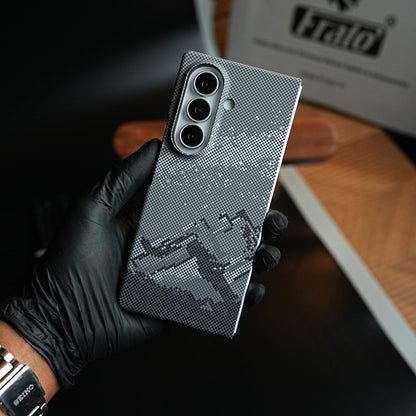 Carbon Fiber Texture Design Hard Pc for Galaxy Z Fold 8 Ultra with Magsafe | Gray Mountains