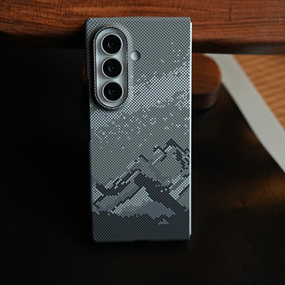 Carbon Fiber Texture Design Hard Pc for Galaxy Z Fold 8 Ultra with Magsafe | Gray Mountains