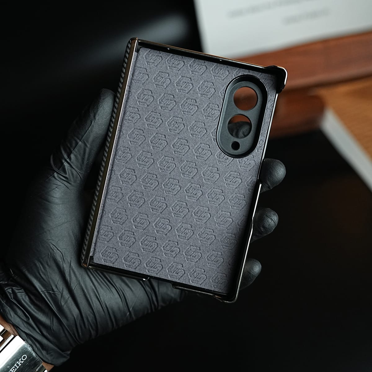 Carbon Fiber Texture Slim Case For Samsung Galaxy Z Fold 8 | Hinge Protection