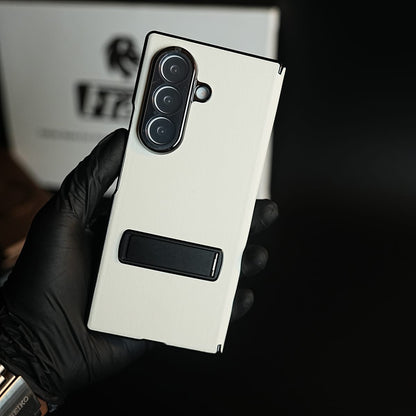 Leather Texture Full Cover Case for Galaxy Z Fold 8 Ultra | Built-In Metal Stand