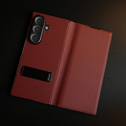 Leather Texture Full Cover Case for Galaxy Z Fold 8 Ultra | Built-In Metal Stand