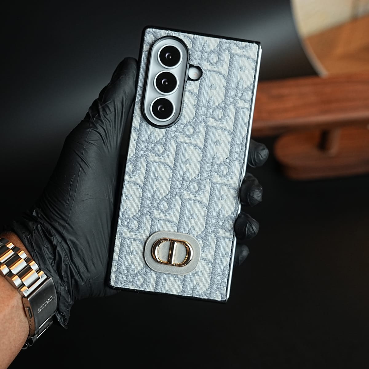 Luxury Fashion CD Embroidery Case Cover For Samsung Galaxy Z Fold 8 Ultra