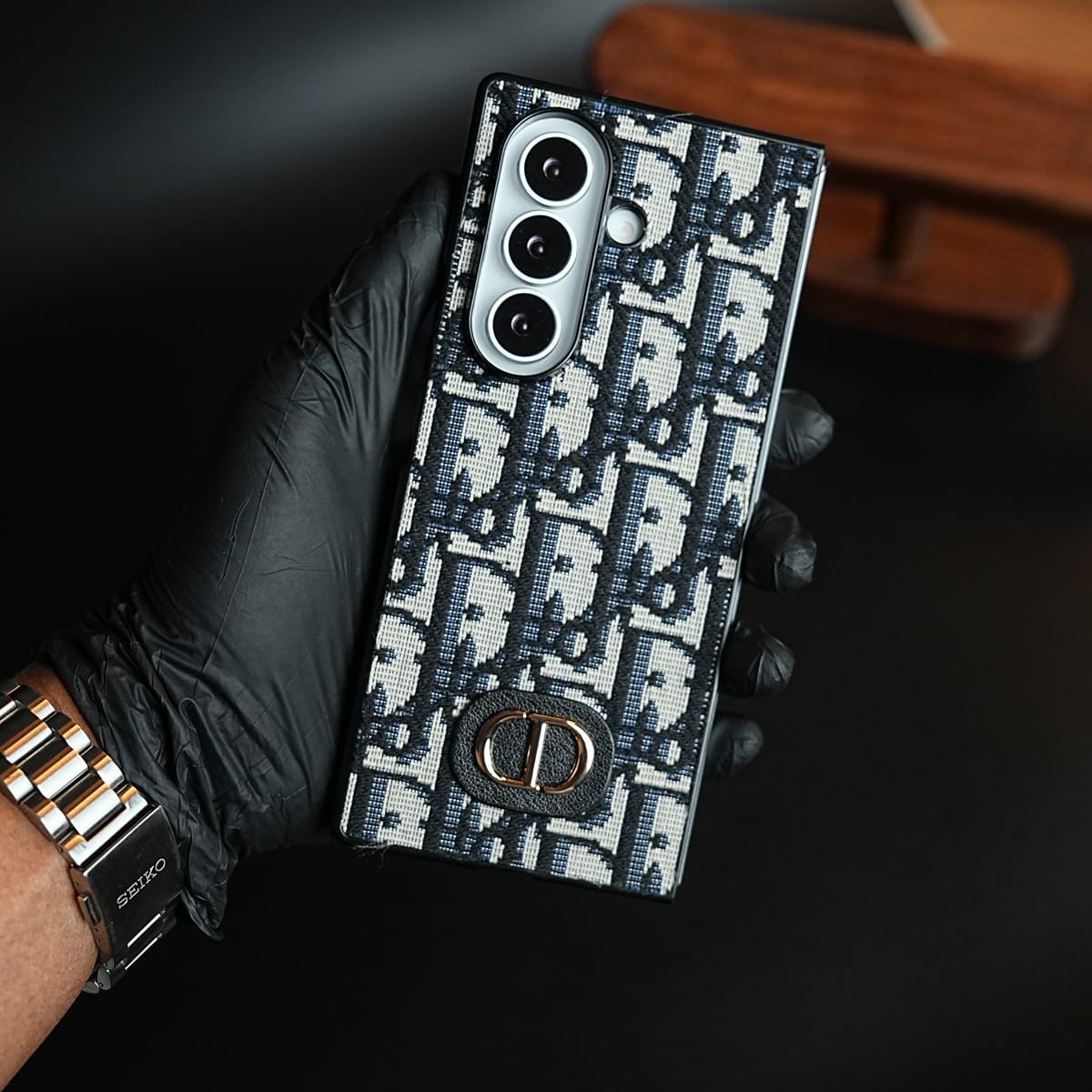 Luxury Fashion CD Embroidery Case Cover For Samsung Galaxy Z Fold 8 Ultra