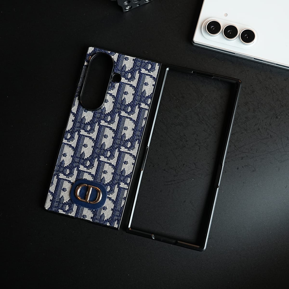 Luxury Fashion CD Embroidery Case Cover For Samsung Galaxy Z Fold 8 Ultra