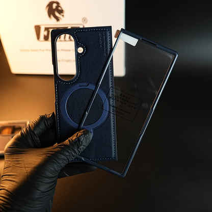 Stitched Leather Texture Case for Galaxy Z Fold 8 Ultra | Ring Stand and Front Frame