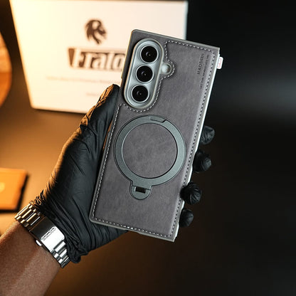Stitched Leather Texture Case for Galaxy Z Fold 8 Ultra | Ring Stand and Front Frame