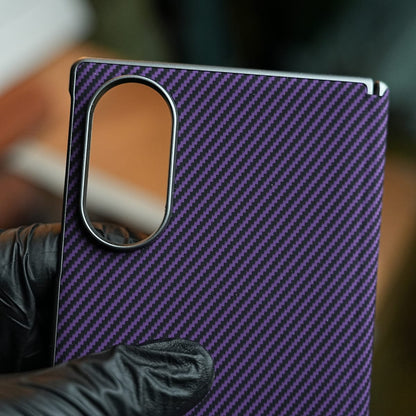 Woven Sunset Moonrise Texture Leather Back Case For Samsung Galaxy Z Fold 8 | Magnetic Ring
