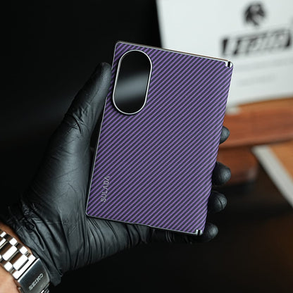 Woven Sunset Moonrise Texture Leather Back Case For Samsung Galaxy Z Fold 8 | Magnetic Ring