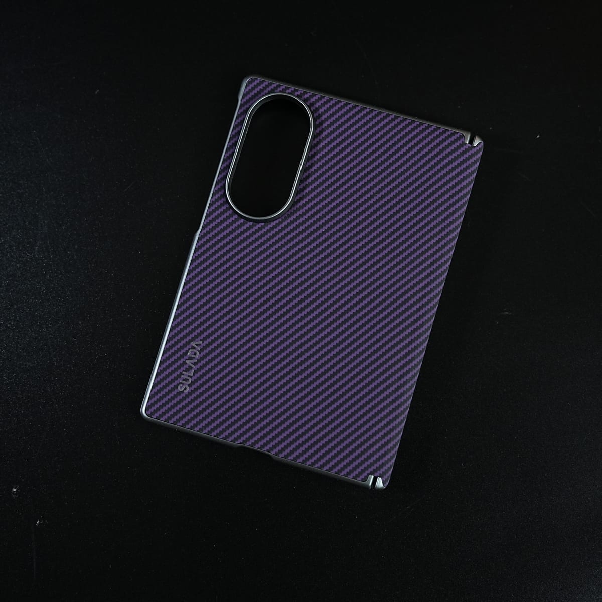 Woven Sunset Moonrise Texture Leather Back Case For Samsung Galaxy Z Fold 8 | Magnetic Ring